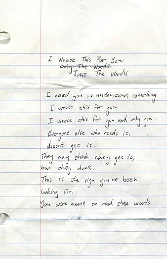 I Wrote This for You