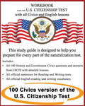 Workbook for the US Citizenship test with all Civics and English lessons
